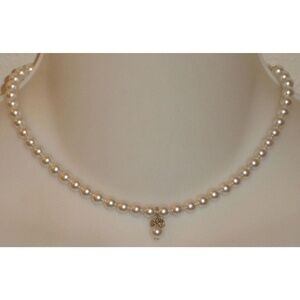 DELMONICO Faux Pearl & Rhinestone Choker